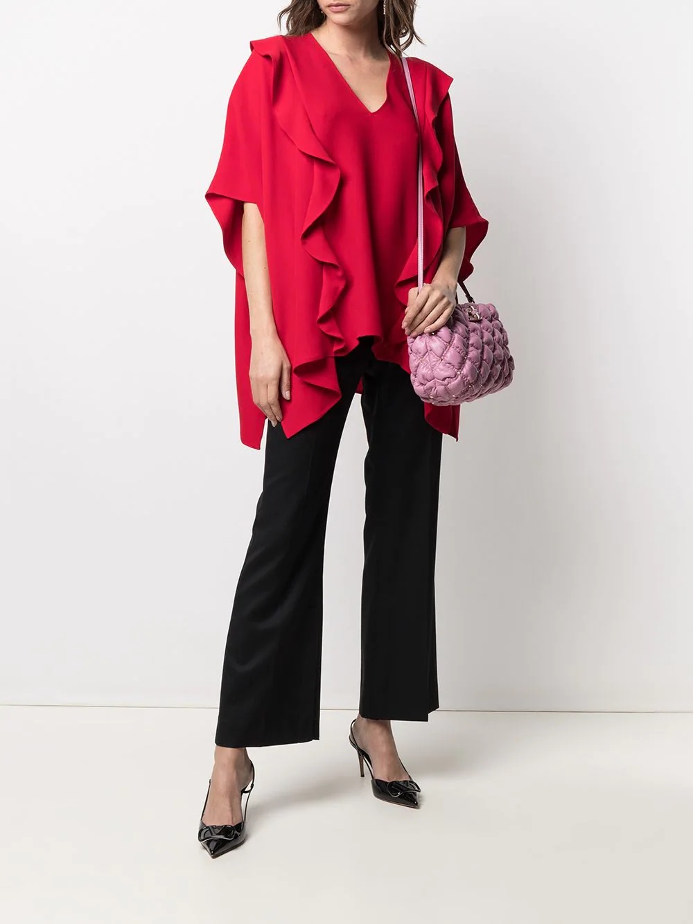 ruffled drape blouse - 2