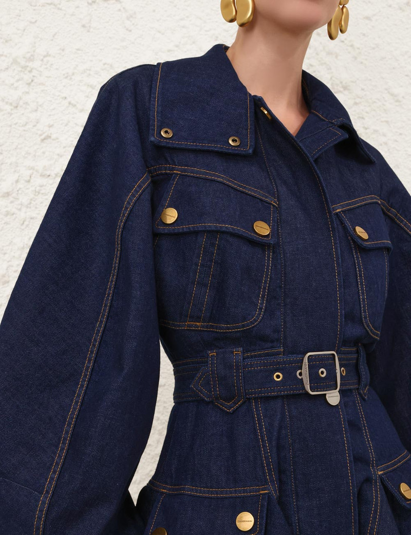 LUNA DENIM UTILITY MINI DRESS 5