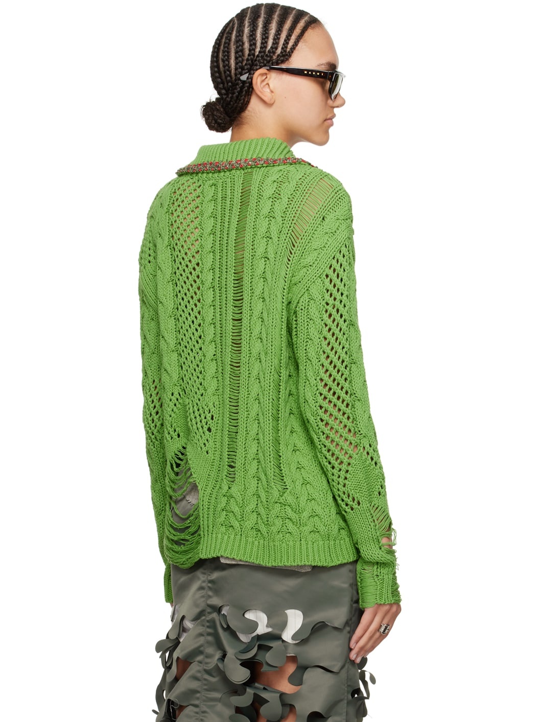 Green Sauvage Cardigan - 3