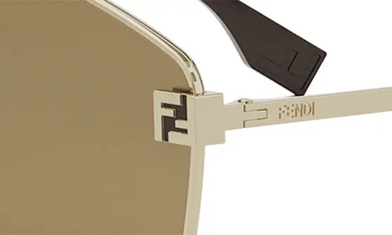 'Fendi Sky Mask Sunglasses in Gold /Brown - 9