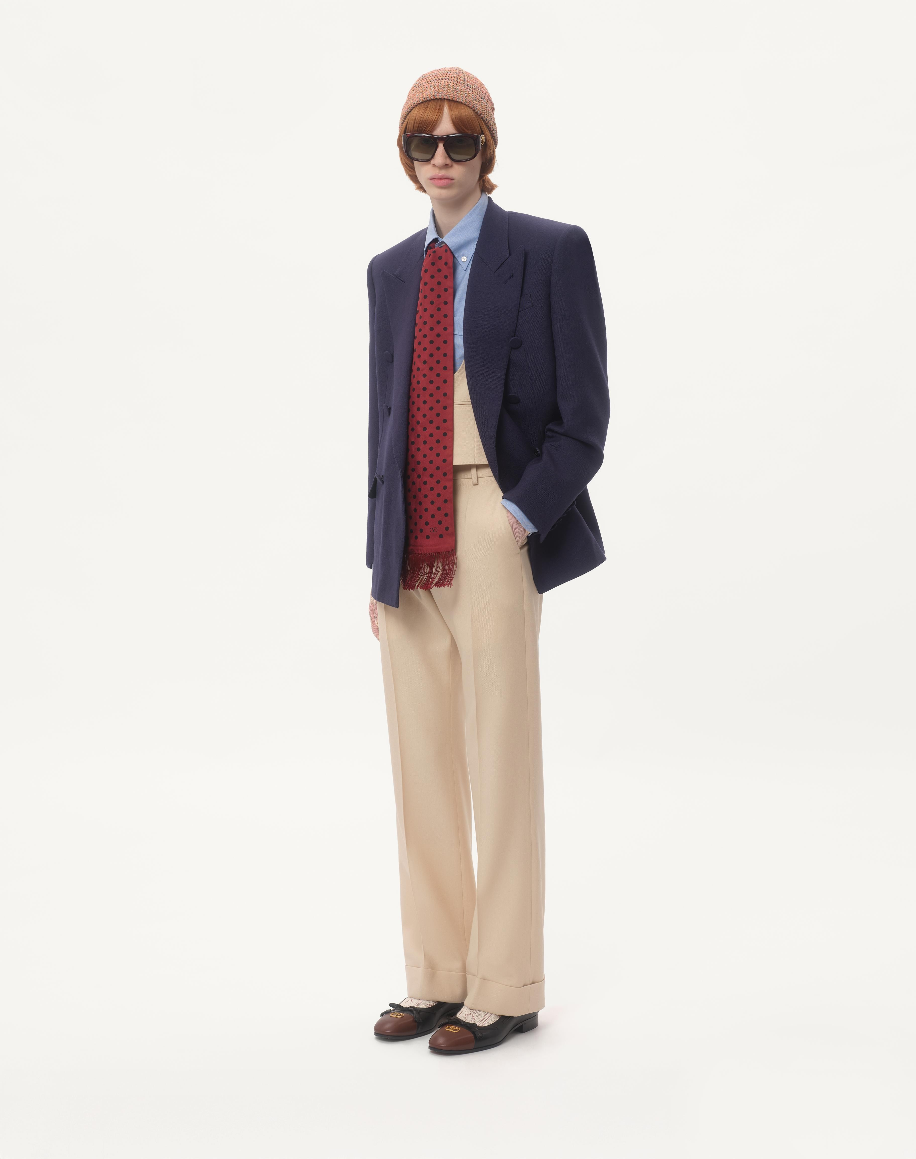 DOUBLE-BREASTED JACKET IN WOOL GABARDINE - 2