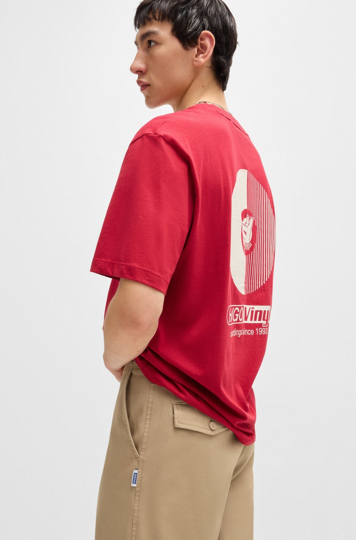 REGULAR-FIT TROUSERS IN COTTON TWILL WITH SIGNATURE LABEL - 5