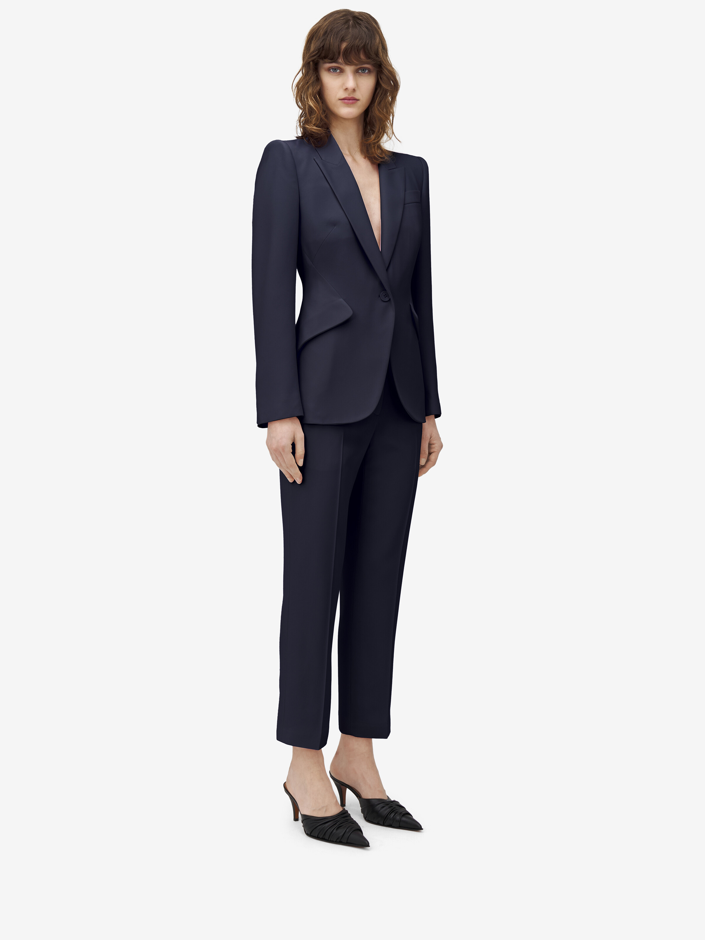 Peak Shoulder Leaf Crepe Jacket - 4