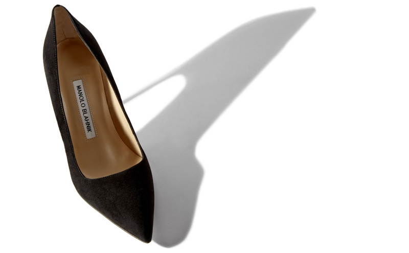 Manolo Blahnik Black Suede Pointed Toe Pumps outlook
