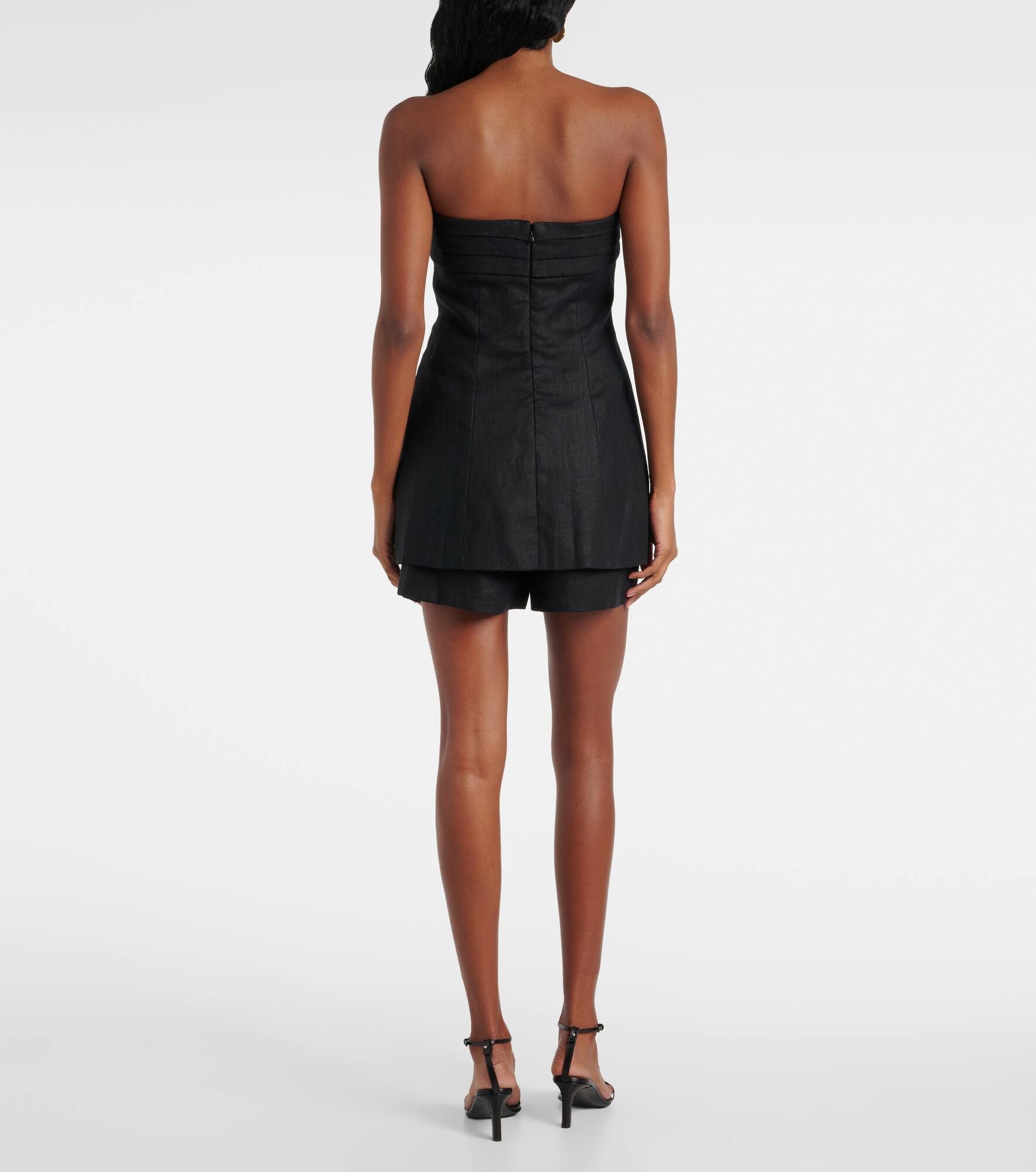Strapless linen top - 3