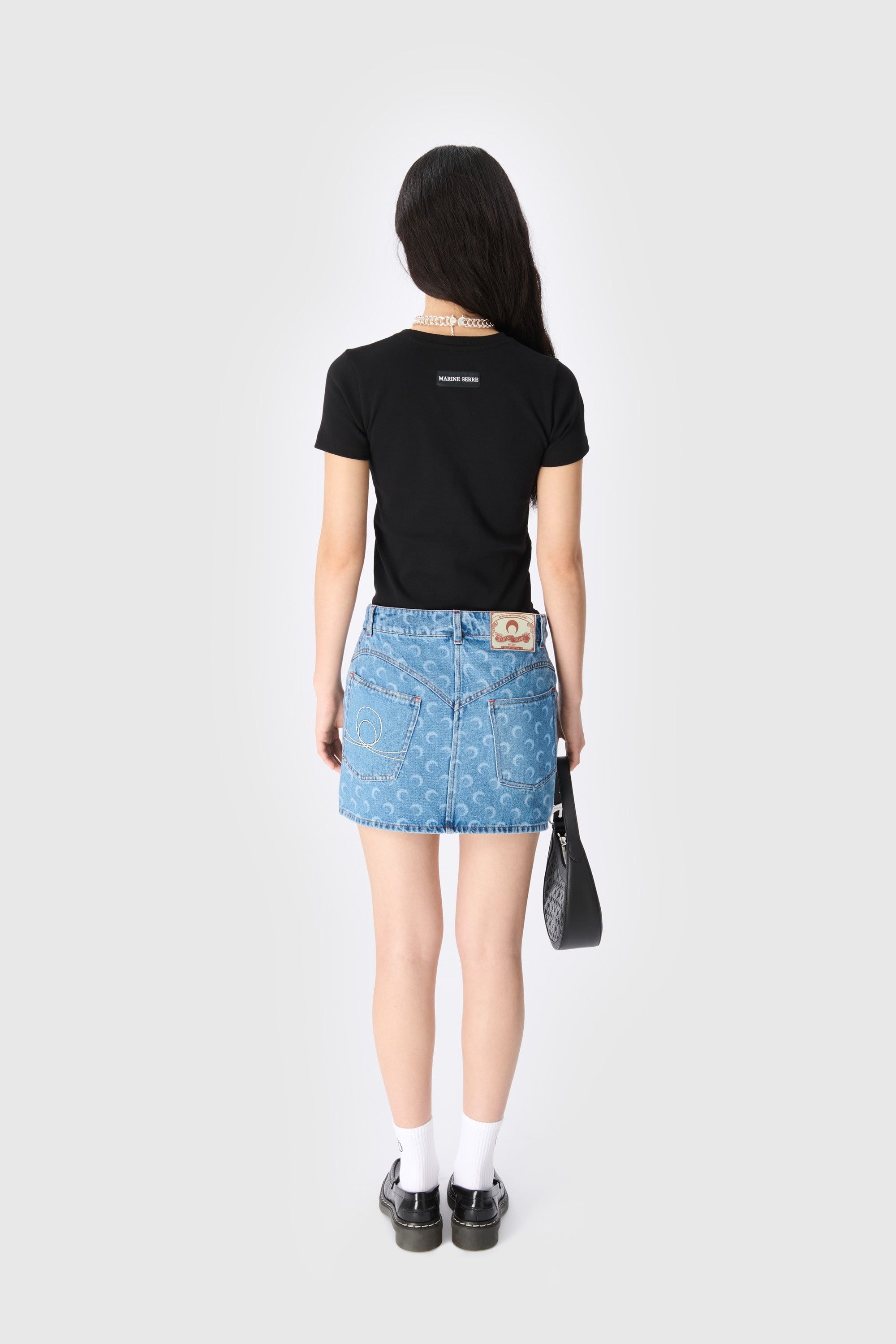Moon Laser Denim Mini Skirt - 3