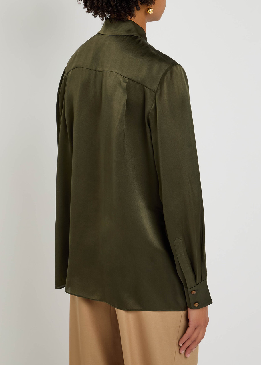 Zimmermann Hypnotic Logo-embroidered Silk-satin Shirt - 3