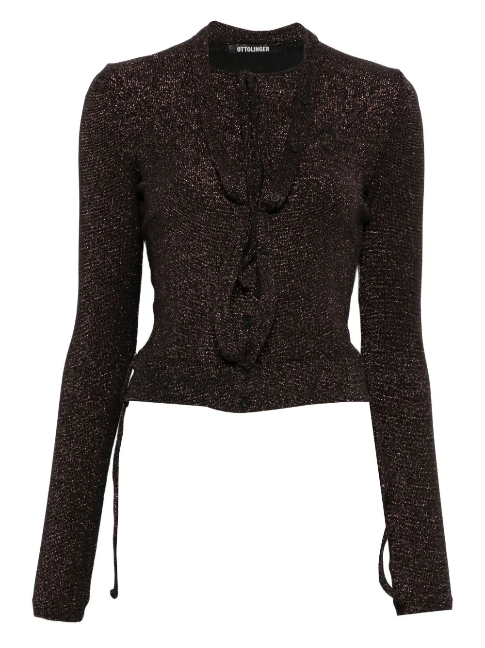 double-closure ribbed cardigan - 1