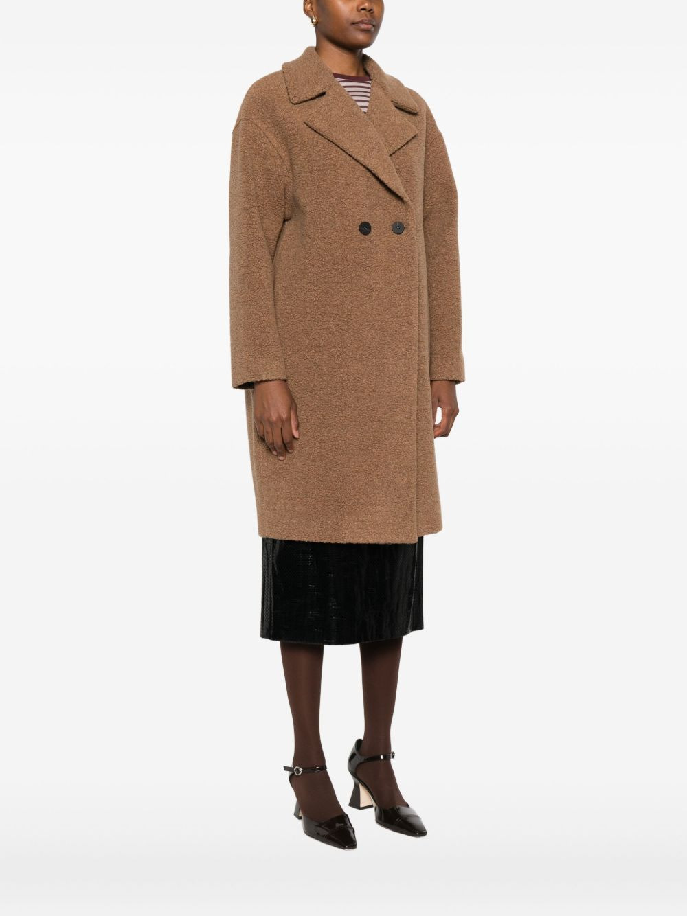 bouclé double-breasted coat - 3