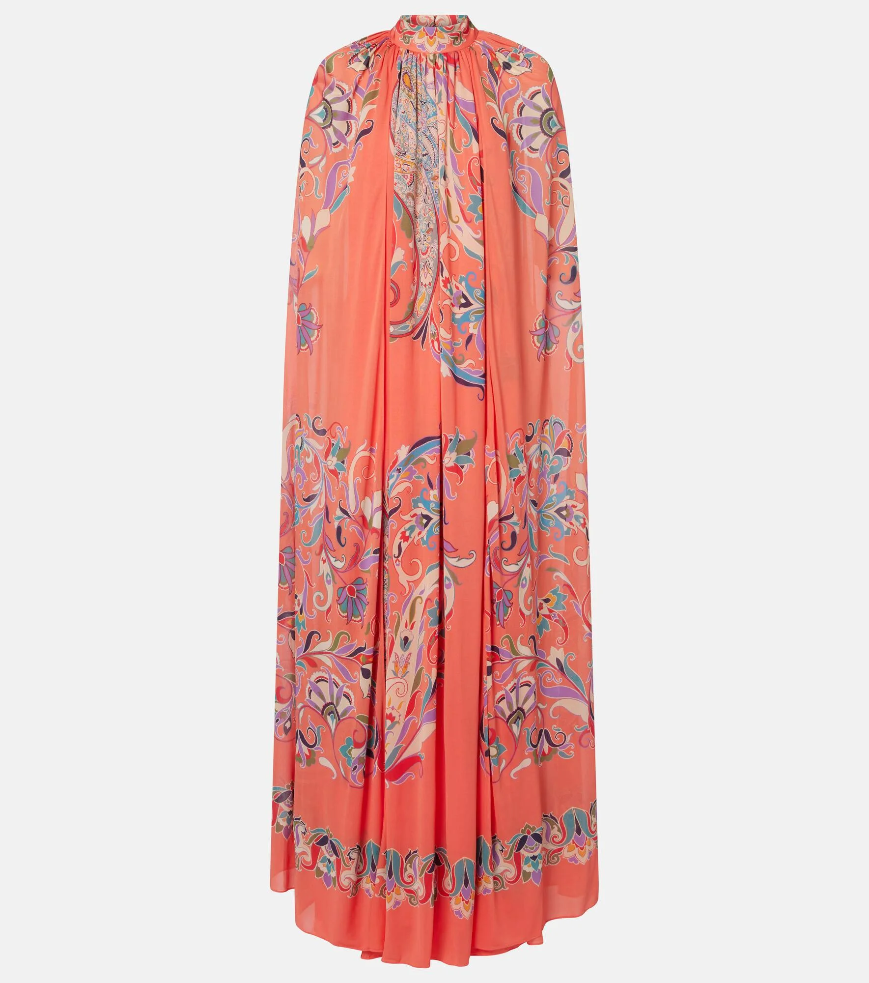 Paisley caped gown - 1