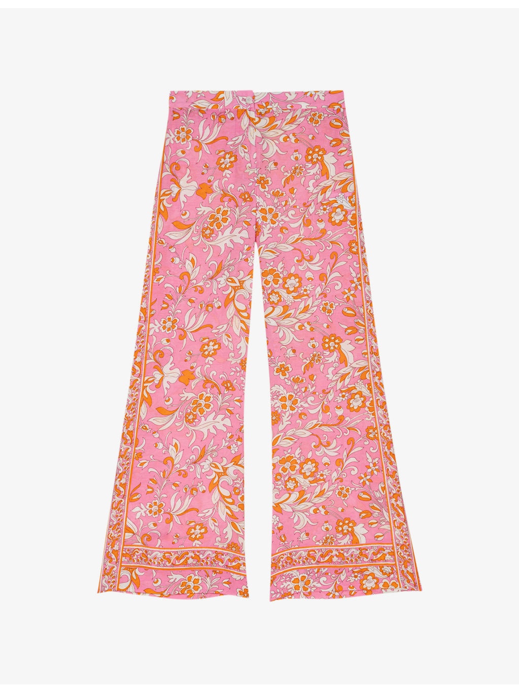 Floral-Print Wide-Leg Woven Trousers - 1