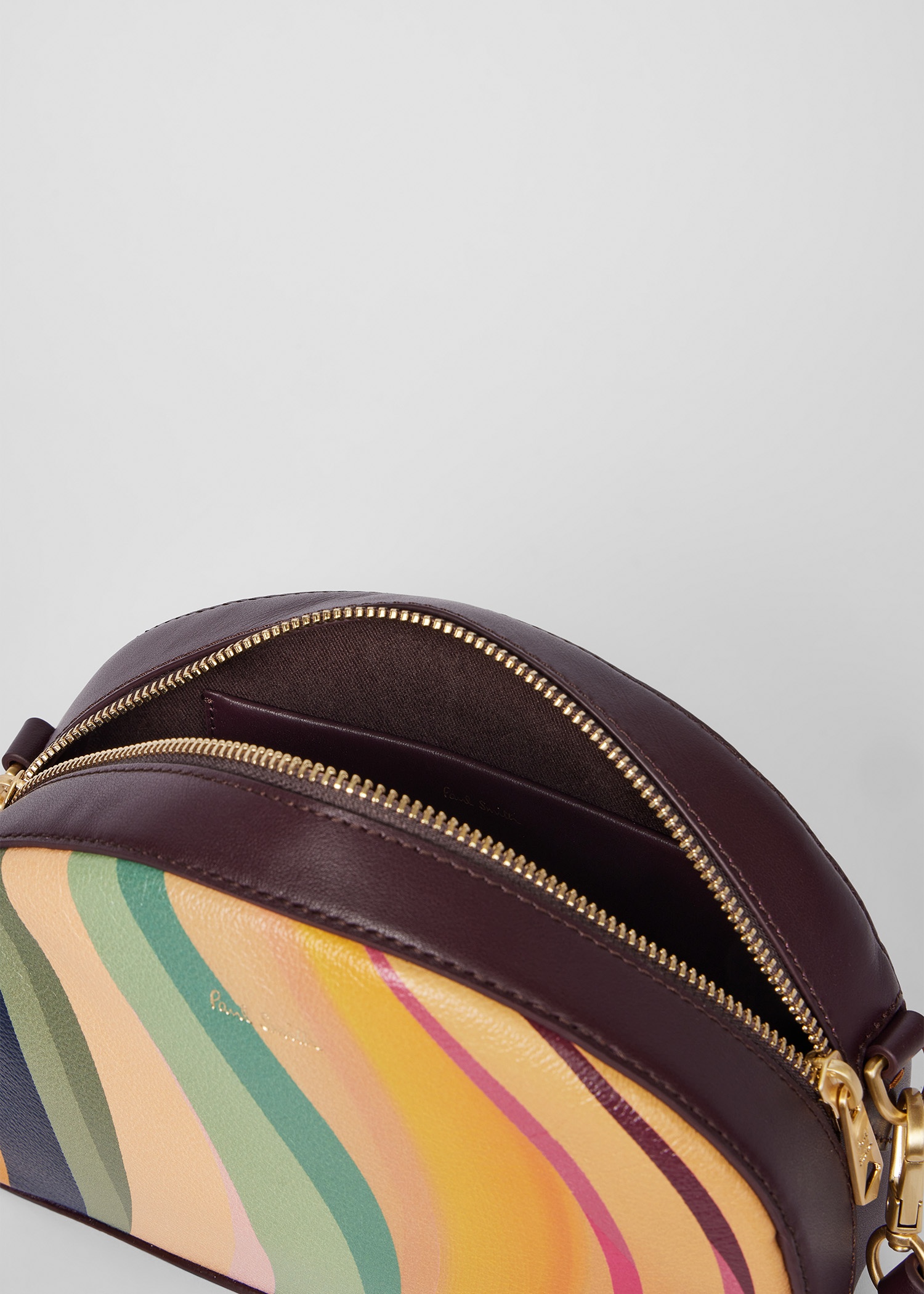 Women's 'Dusky Swirl' Leather Curved Camera Bag - 7