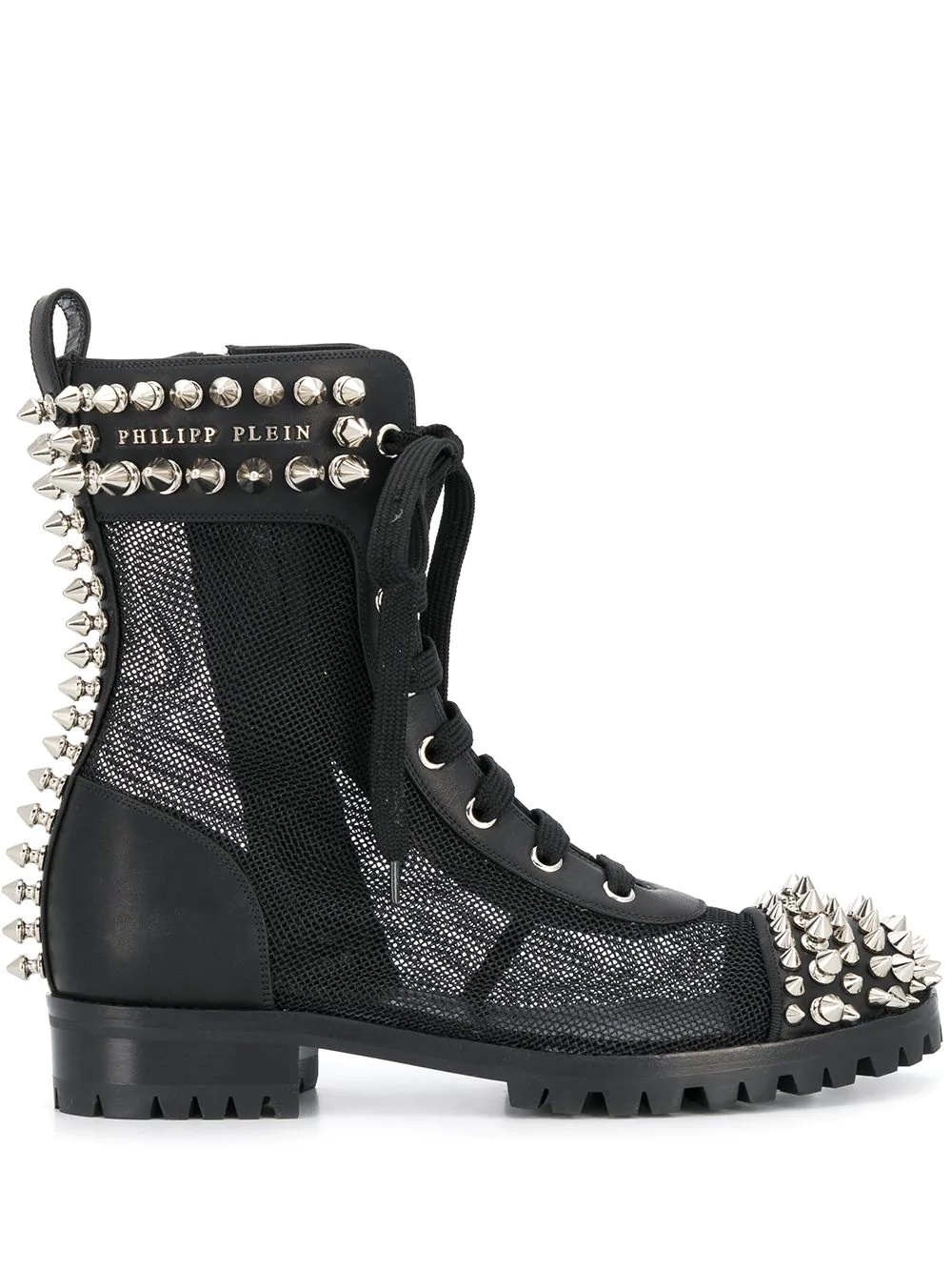 studded 35mm lace-up boots - 1