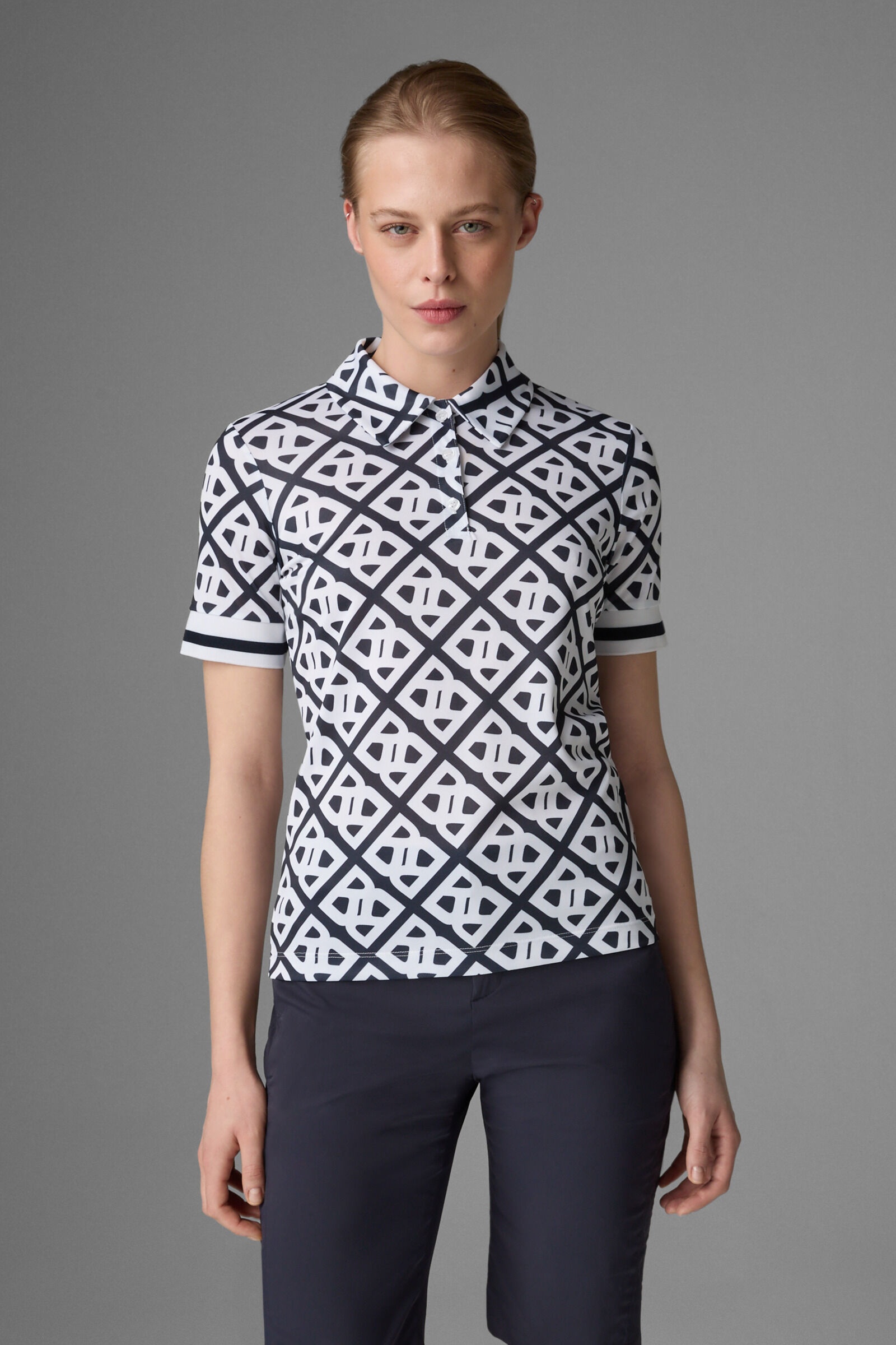 Calysa functional polo shirt in Navy blue/White - 2