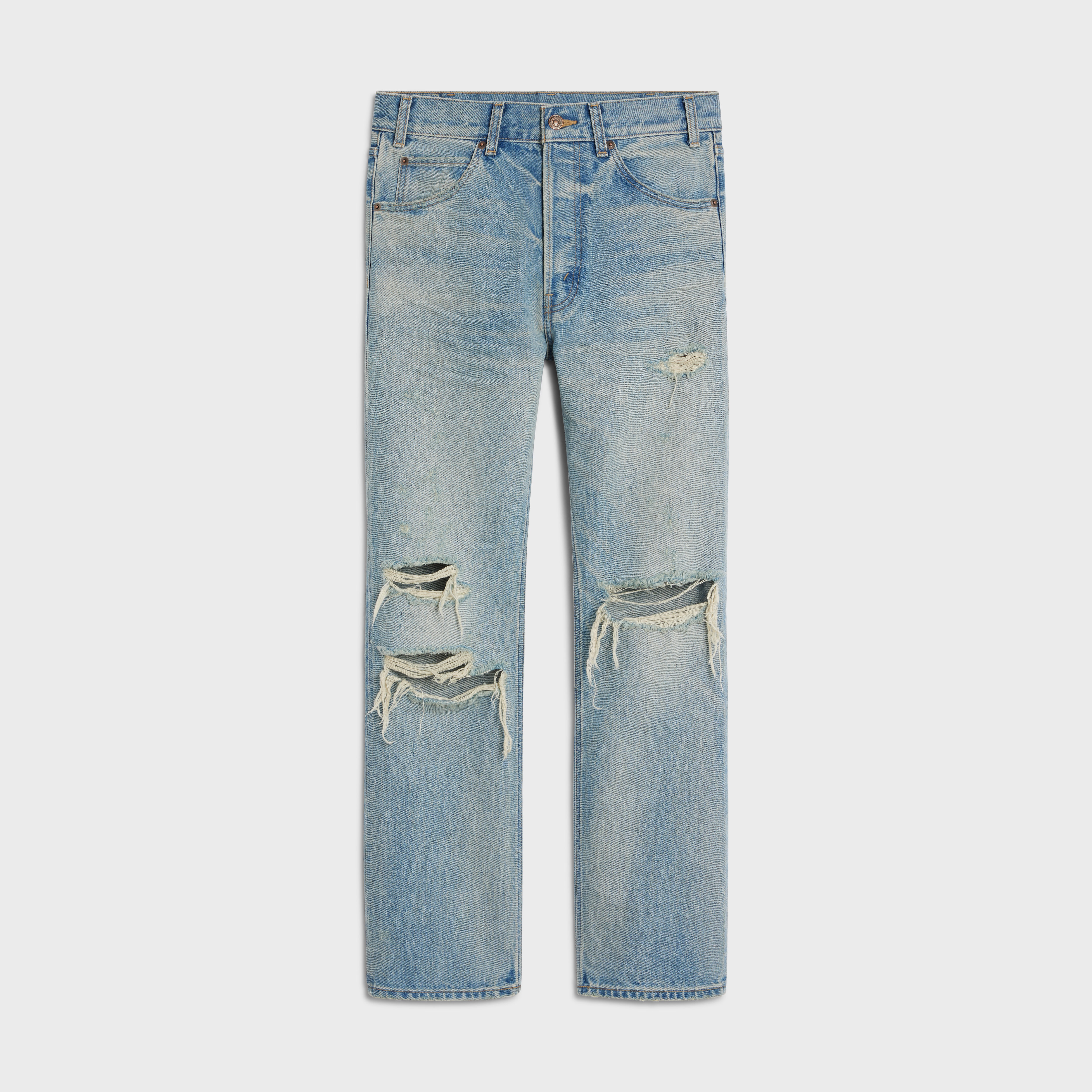 CELINE | KURT DESTROYED BLUE WASHED DENIM JEANS ジーンズ CELINE | KURT DESTROYED BLUE WASHED DENIM JEANS ジーンズ