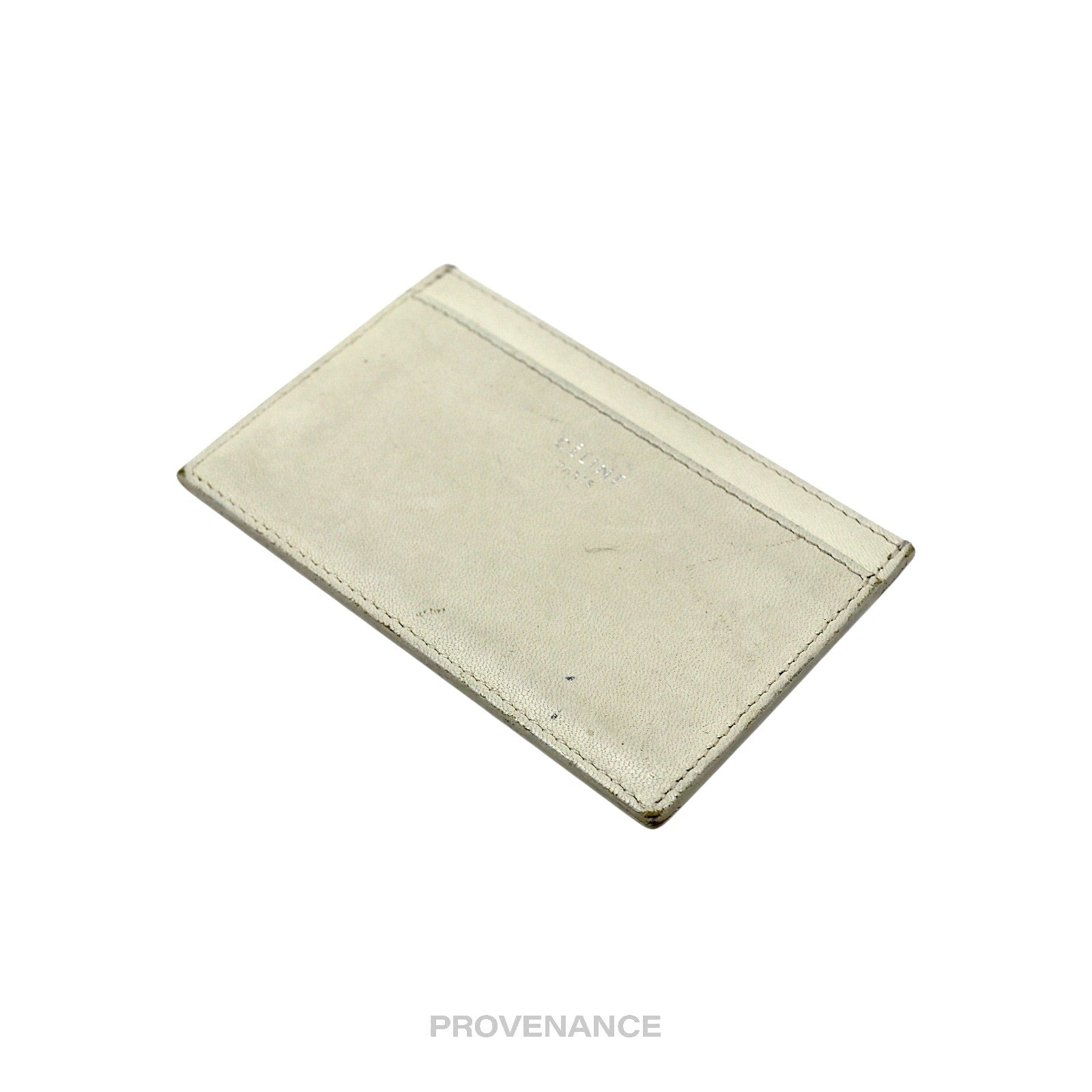 Celine Logo Card Holder Wallet - Two-Tone Cream Fuchsia - 3
