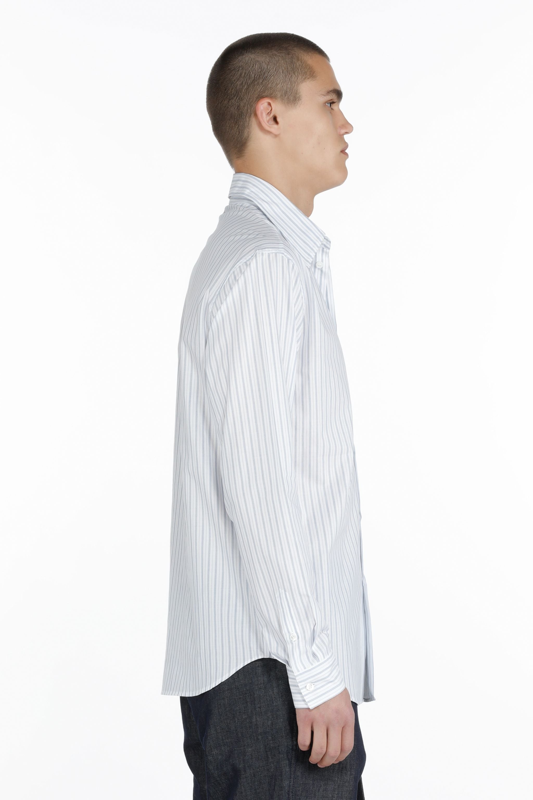 LOGO-EMBROIDERED STRIPED COTTON SHIRT - 3