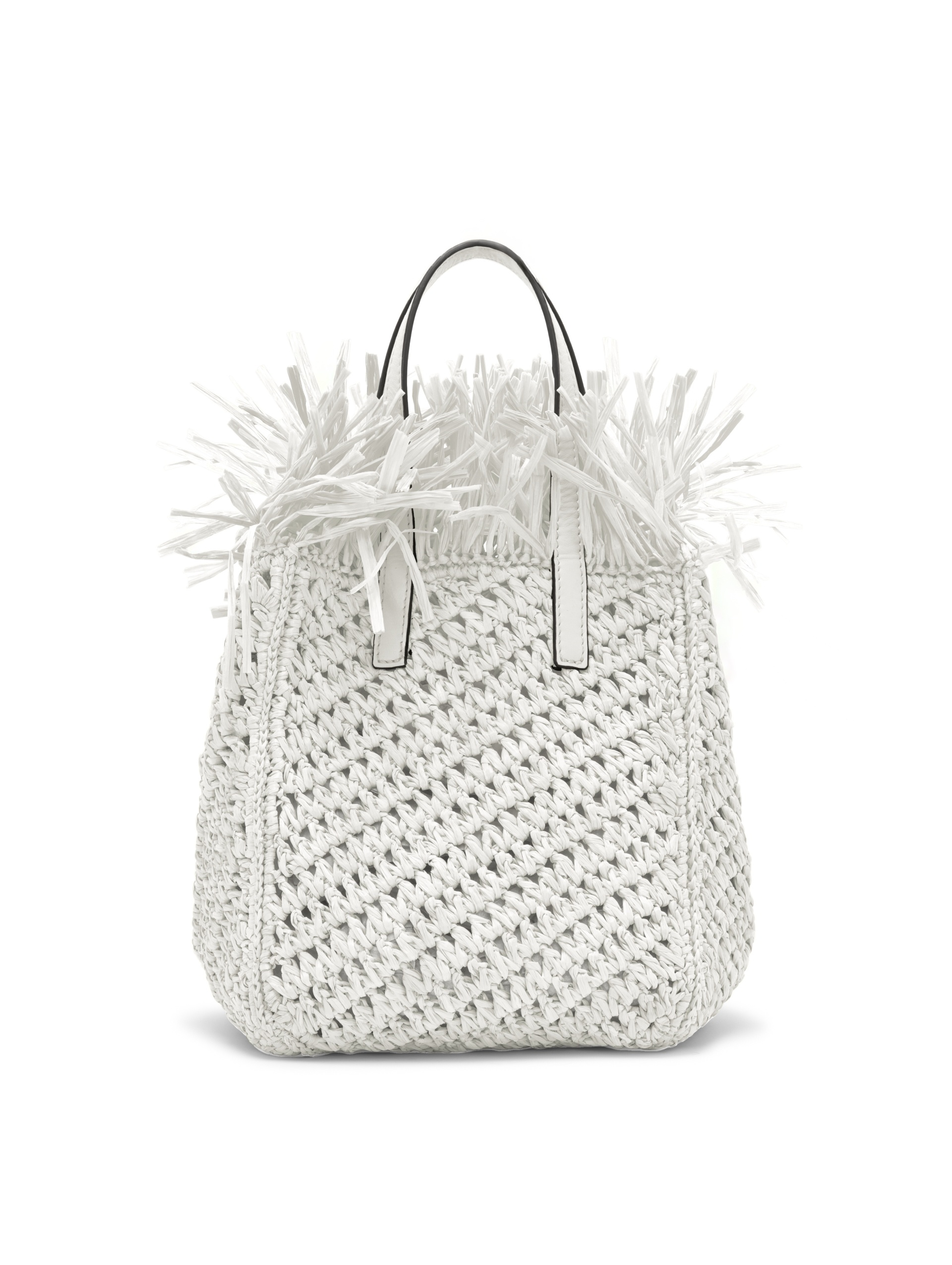 SMALL RAFFIA CROCHET SQUARE TOTE - 3