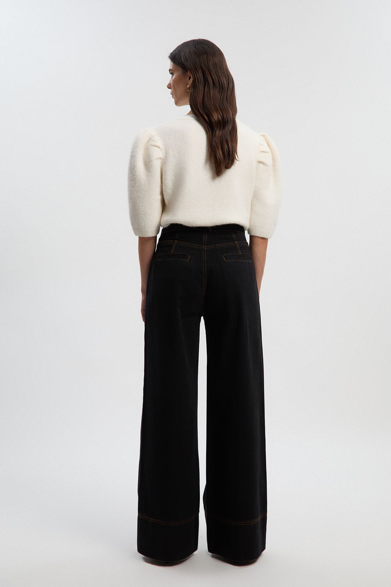 Denim Snaffle Wide Leg Trouser 5