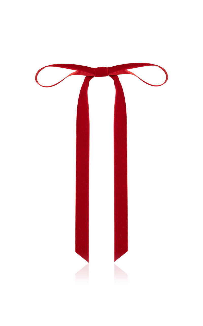 Adley Velvet Bow Barrette red 1