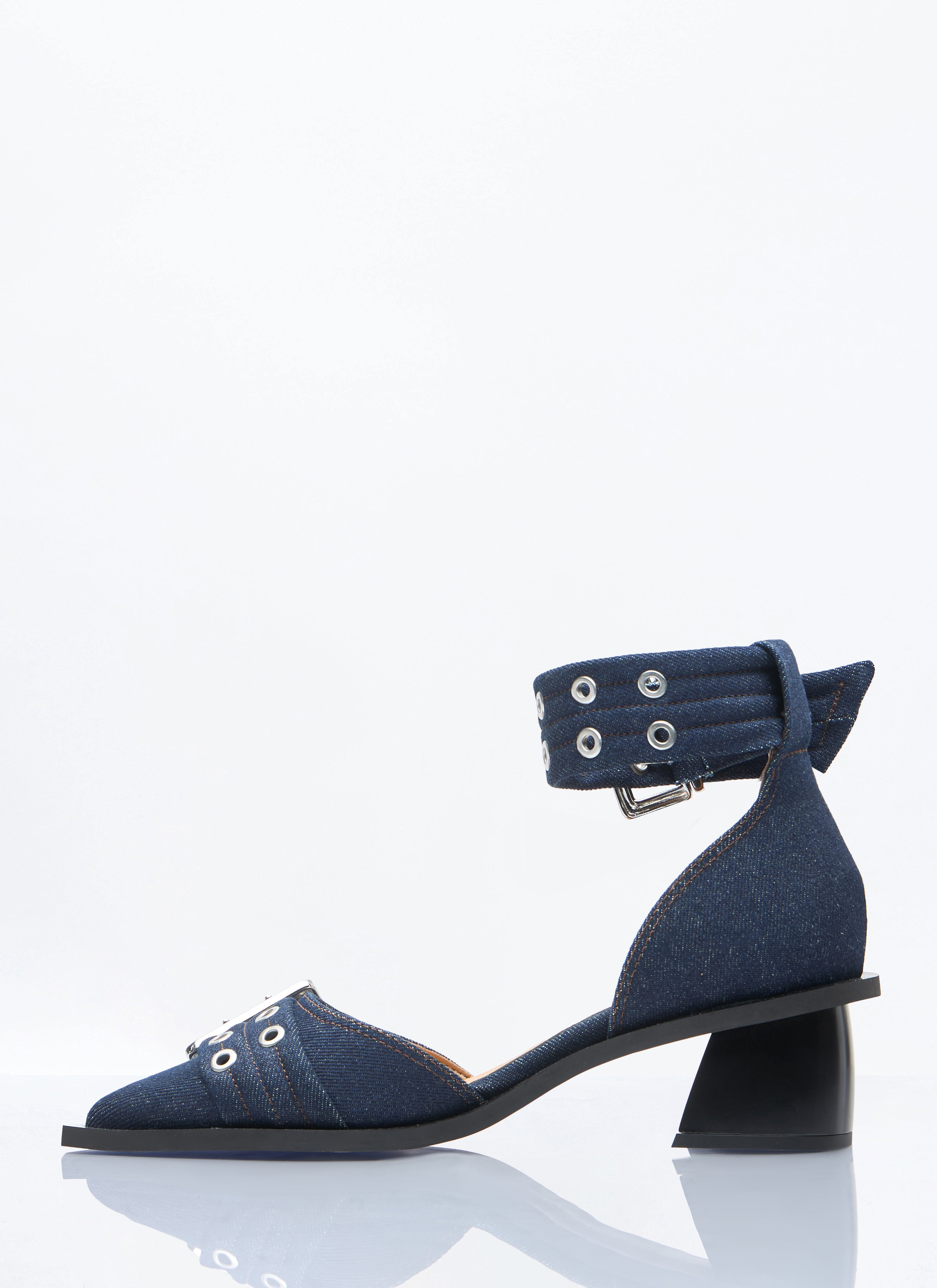 Ganni Women Feminine Buckle Open Cut Pumps - 3