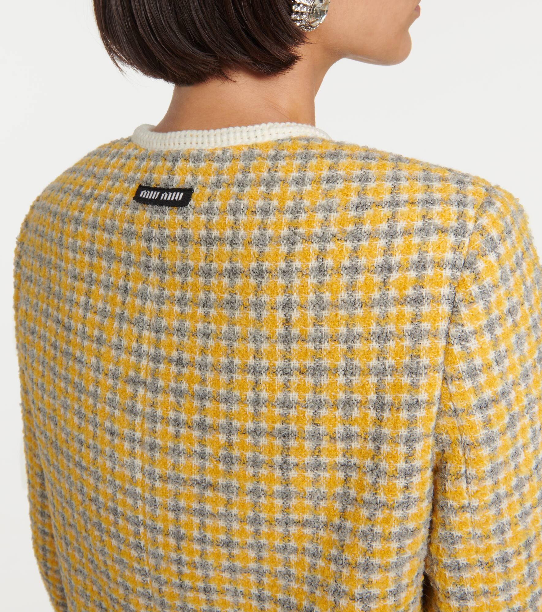 Single-breasted bouclé jacket - 6
