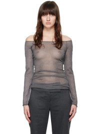 paloma wool Gray Kelly Long Sleeve T-Shirt | REVERSIBLE