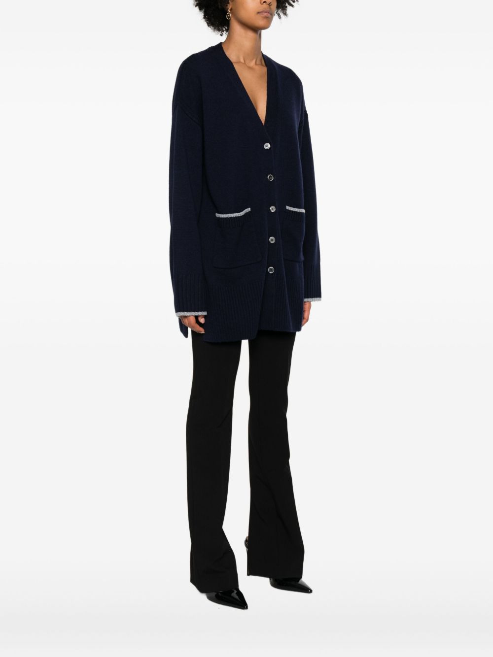 pocket-detail button-up cardigan - 3