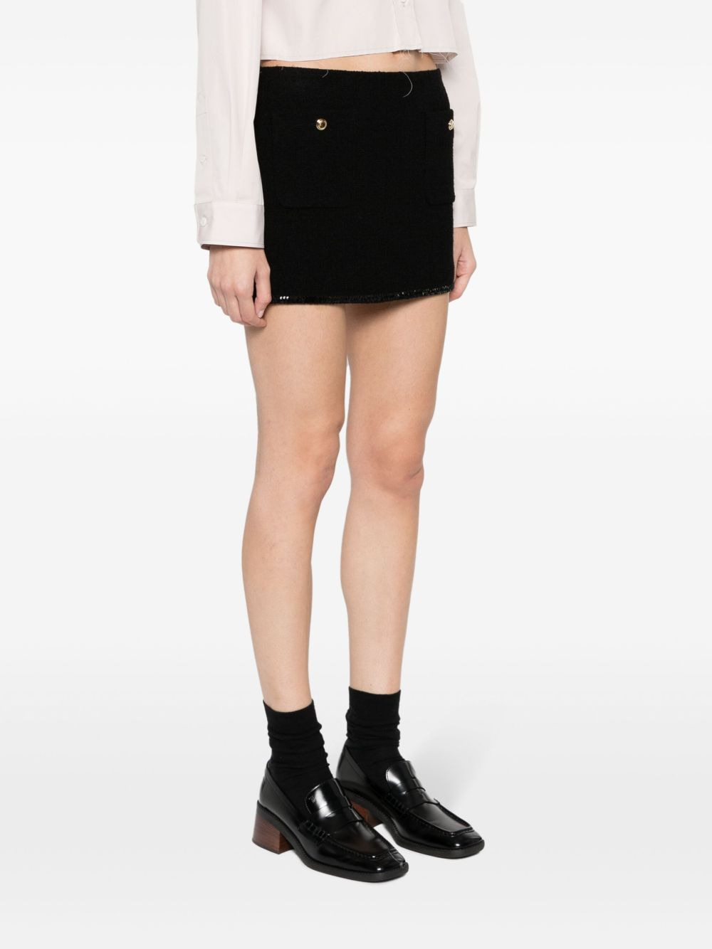sequin-trim knitted miniskirt - 3