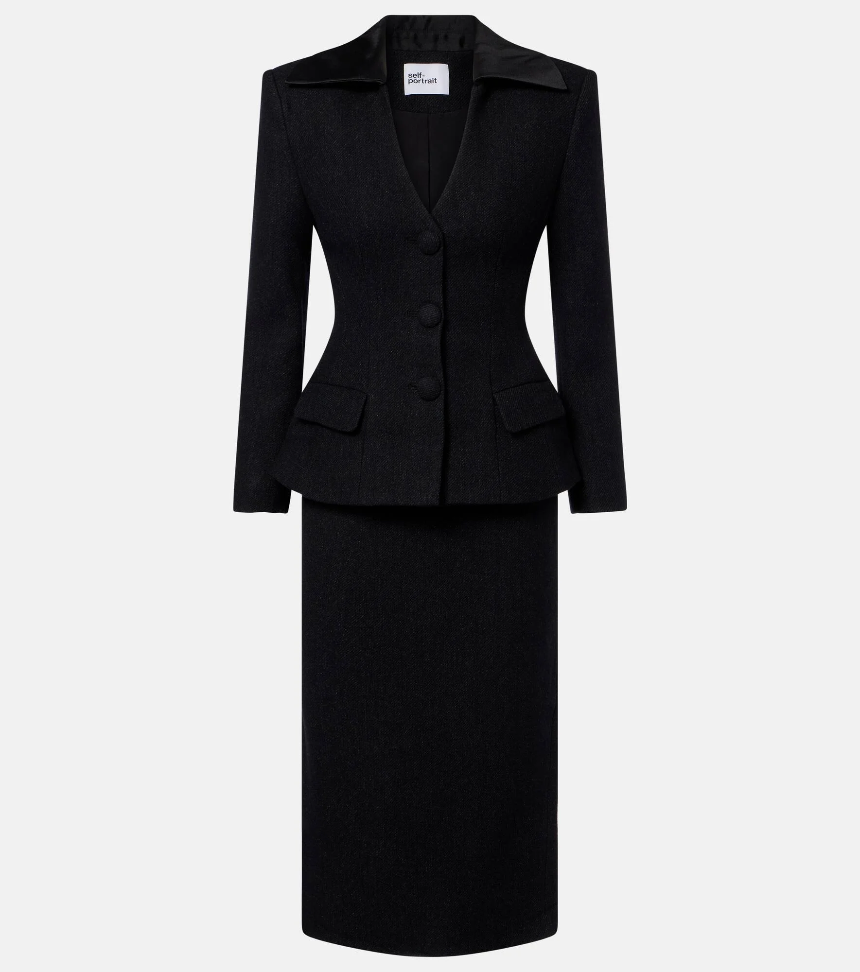 Wool-blend twill midi dress - 1