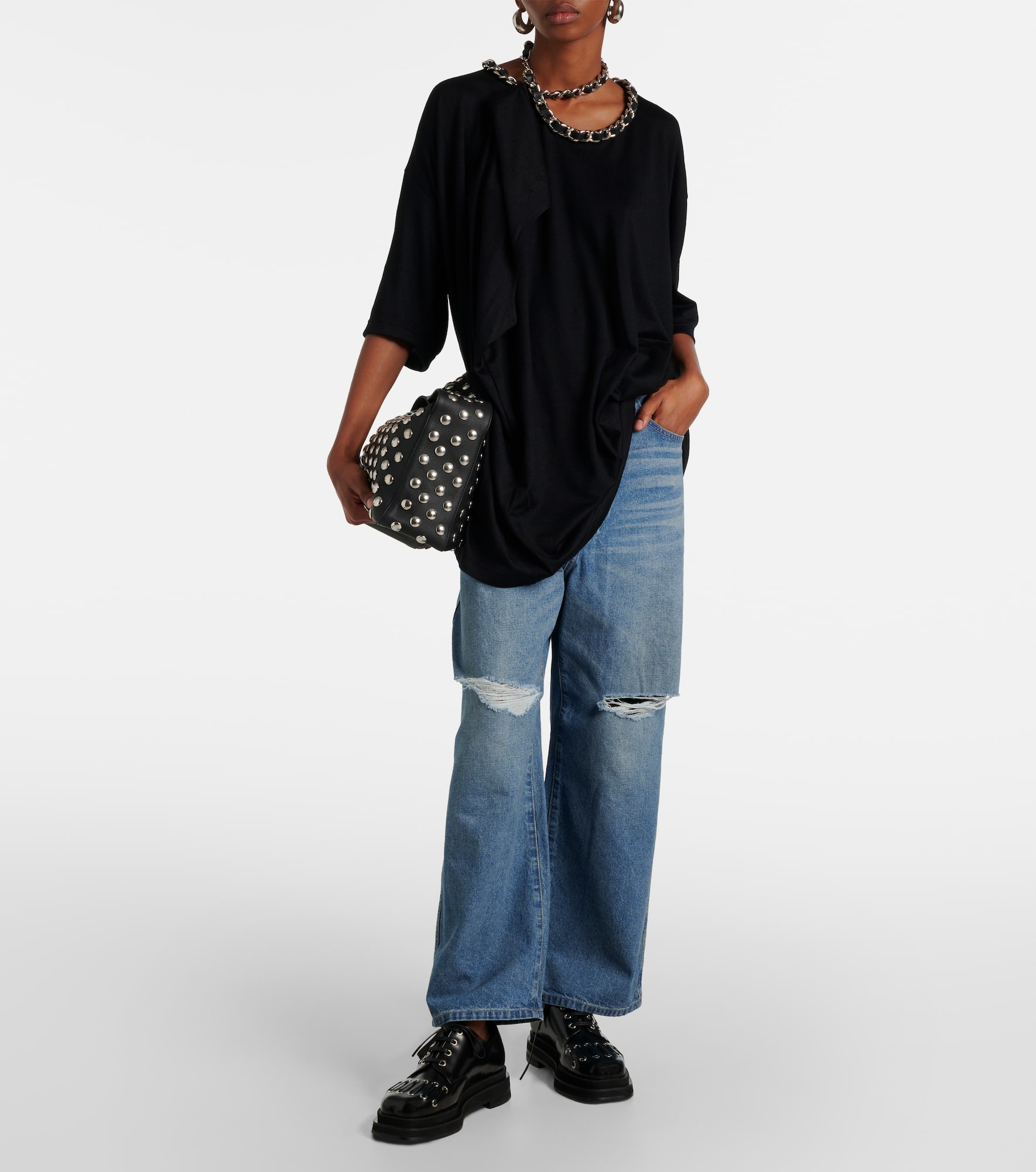Cutout wide-leg jeans - 2