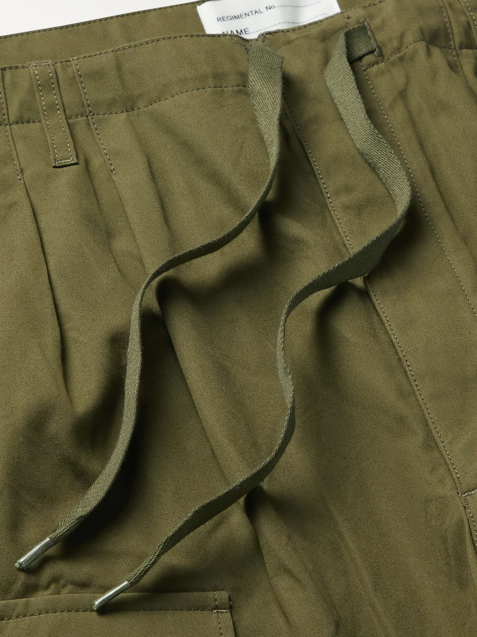 Wide-Leg Cotton-Twill Drawstring Cargo Trousers - 3