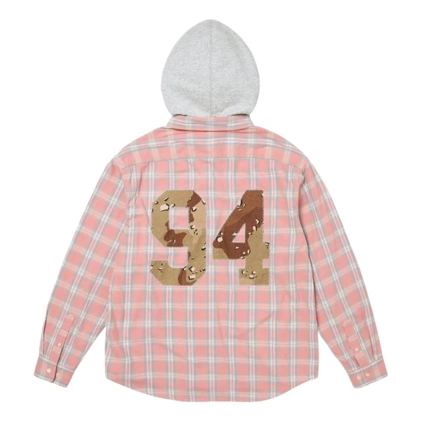 Supreme FW26 Appliqué Hooded Flannel Shirt 'Pink' SUP-FW26-022-PNK - 1
