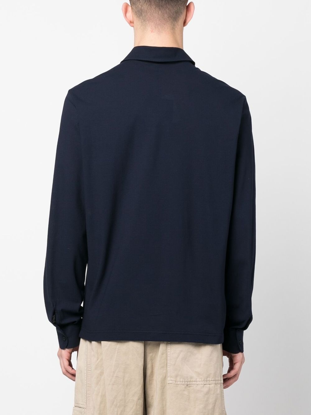 spread-collar cotton shirt - 4