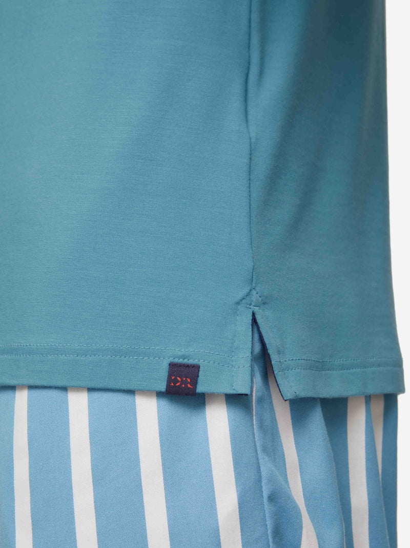 Men's Long Sleeve T-Shirt Basel Micro Modal Stretch Harbour Blue - 7