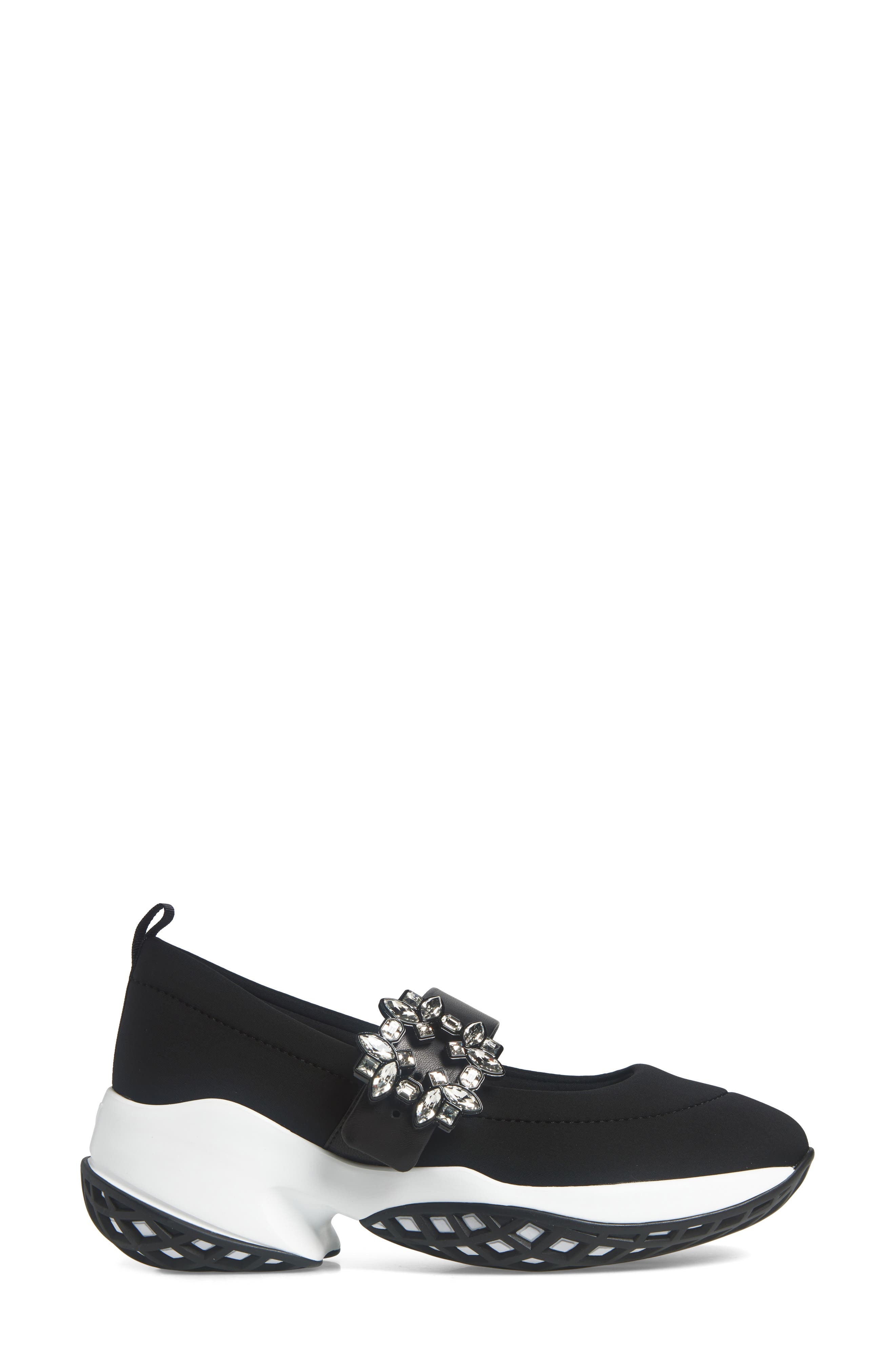 Roger Vivier Viv Run Strass Mary Jane Sneaker in Nero at Nordstrom - 3
