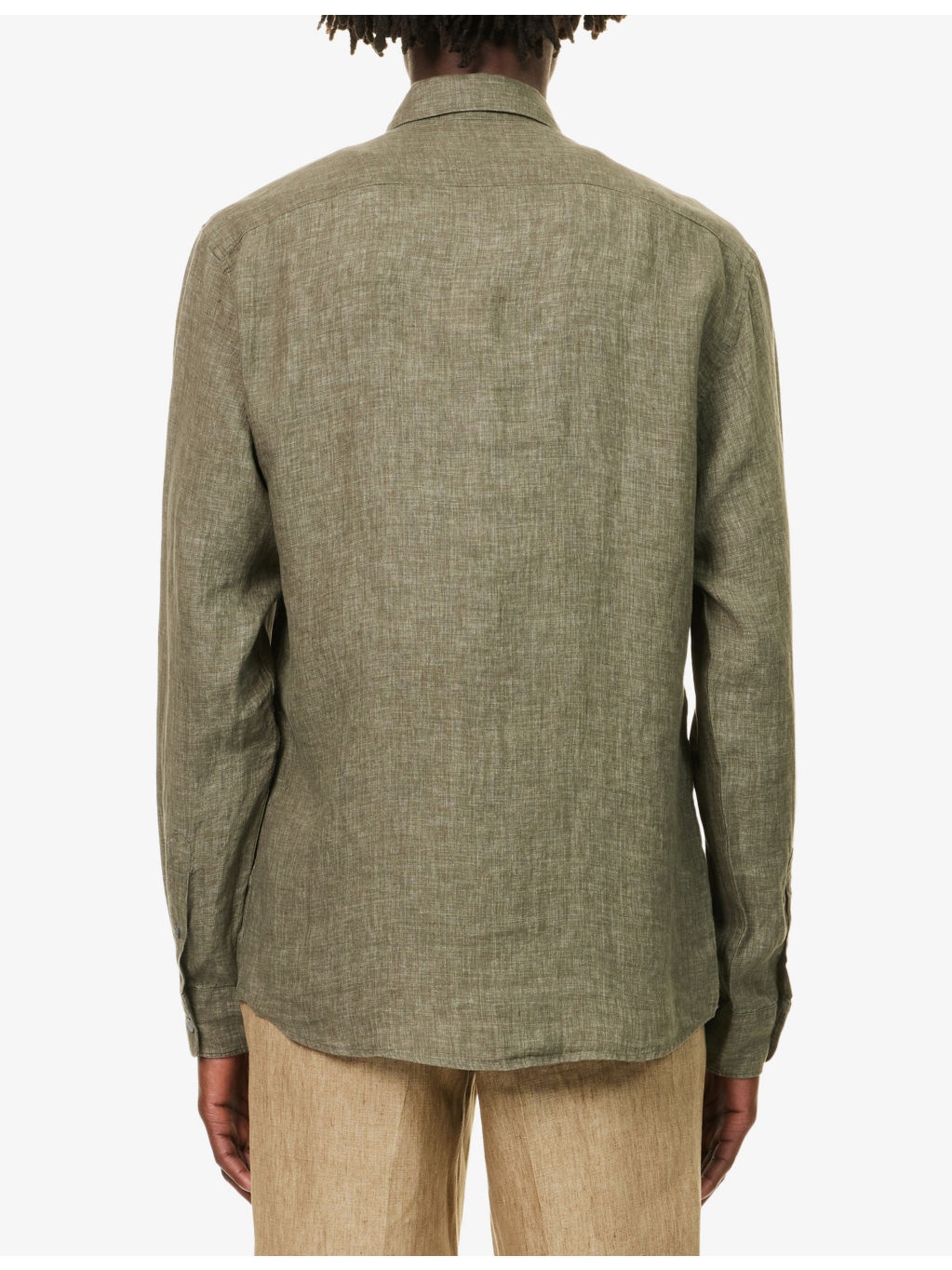 Relaxed-Fit Long-Sleeve Linen Shirt - 4