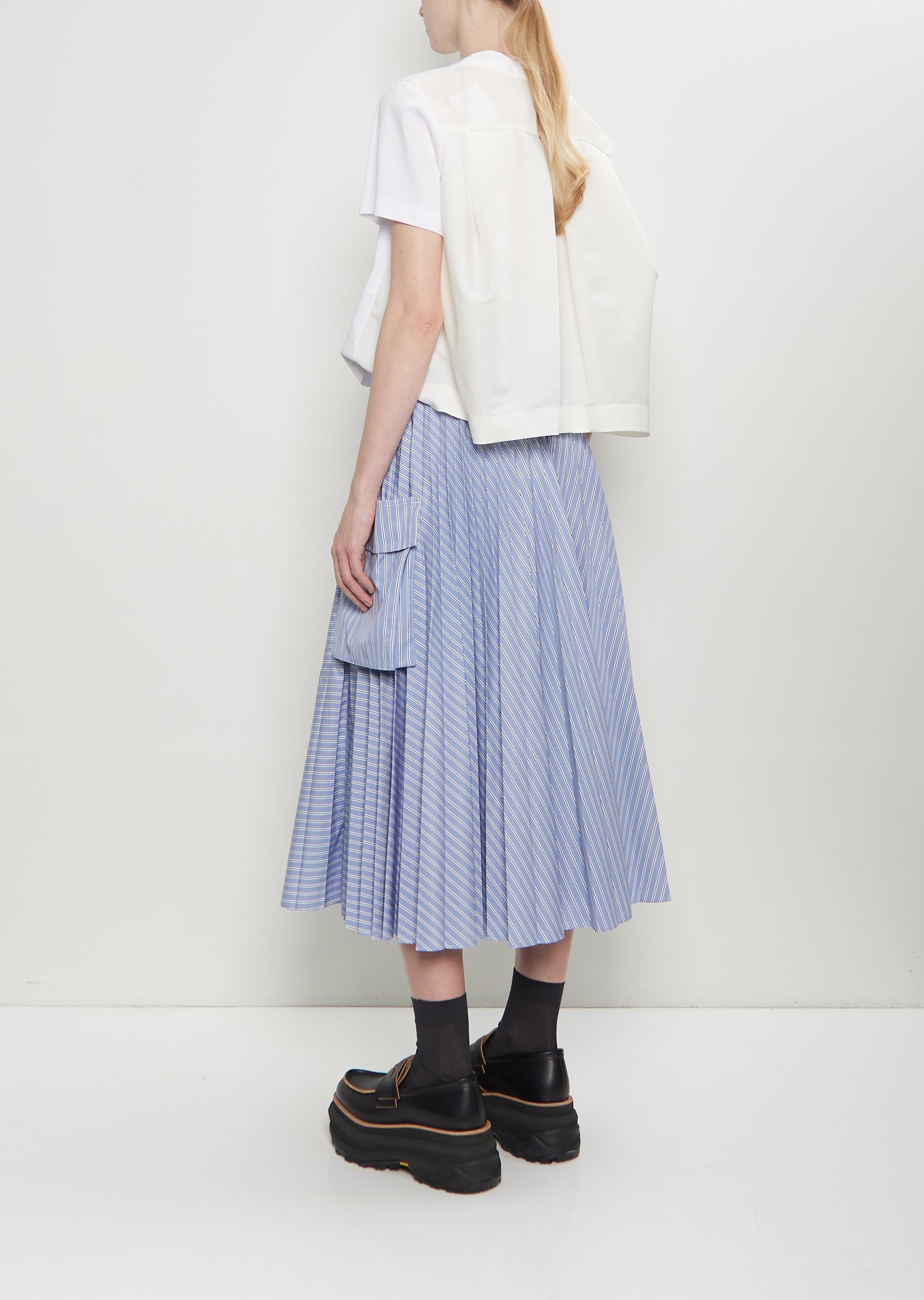 Cotton Poplin Pleated Skirt - 3