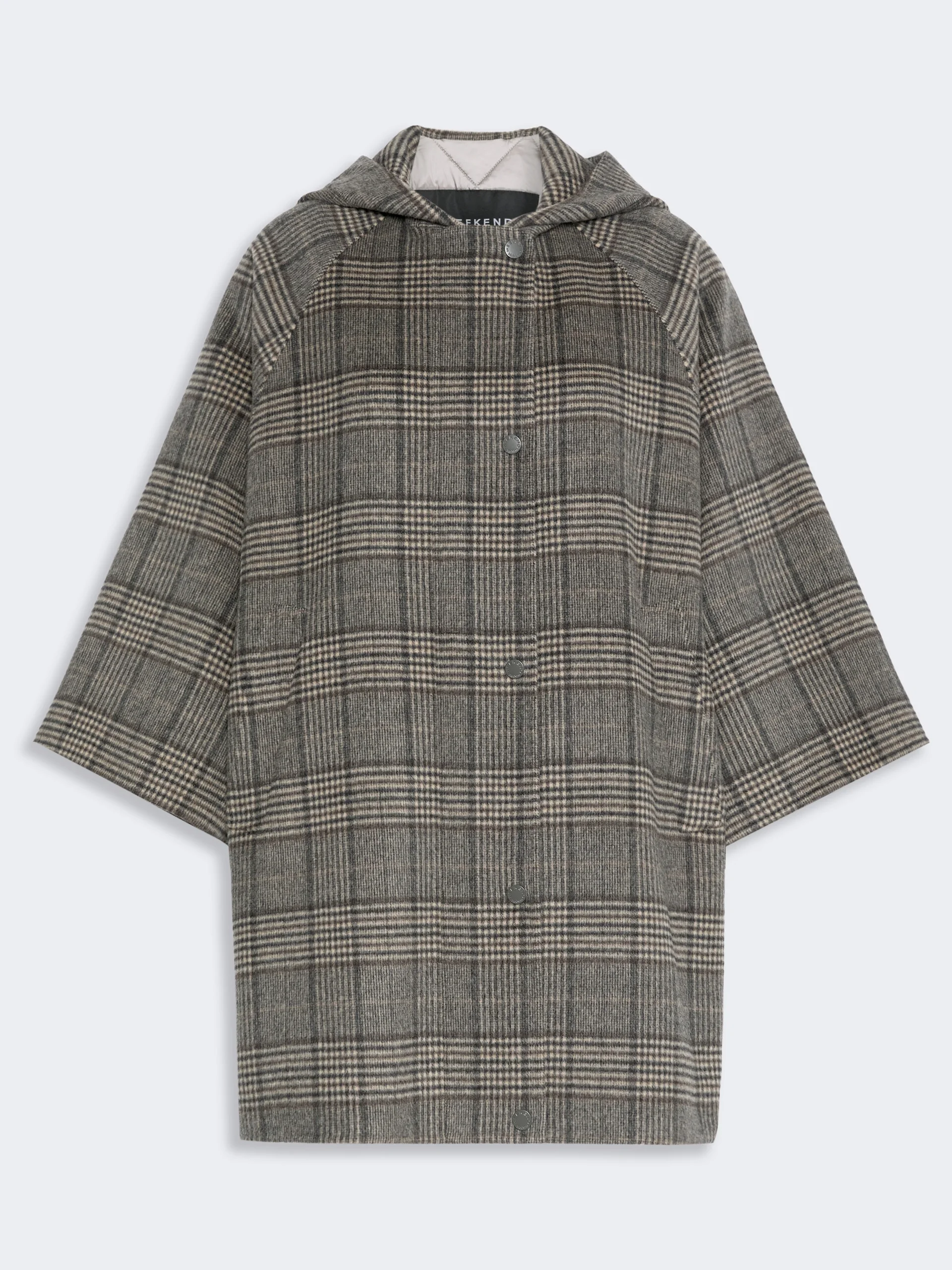 SEGGIO Prince of Wales wool midi coat - DARK GREY - 1