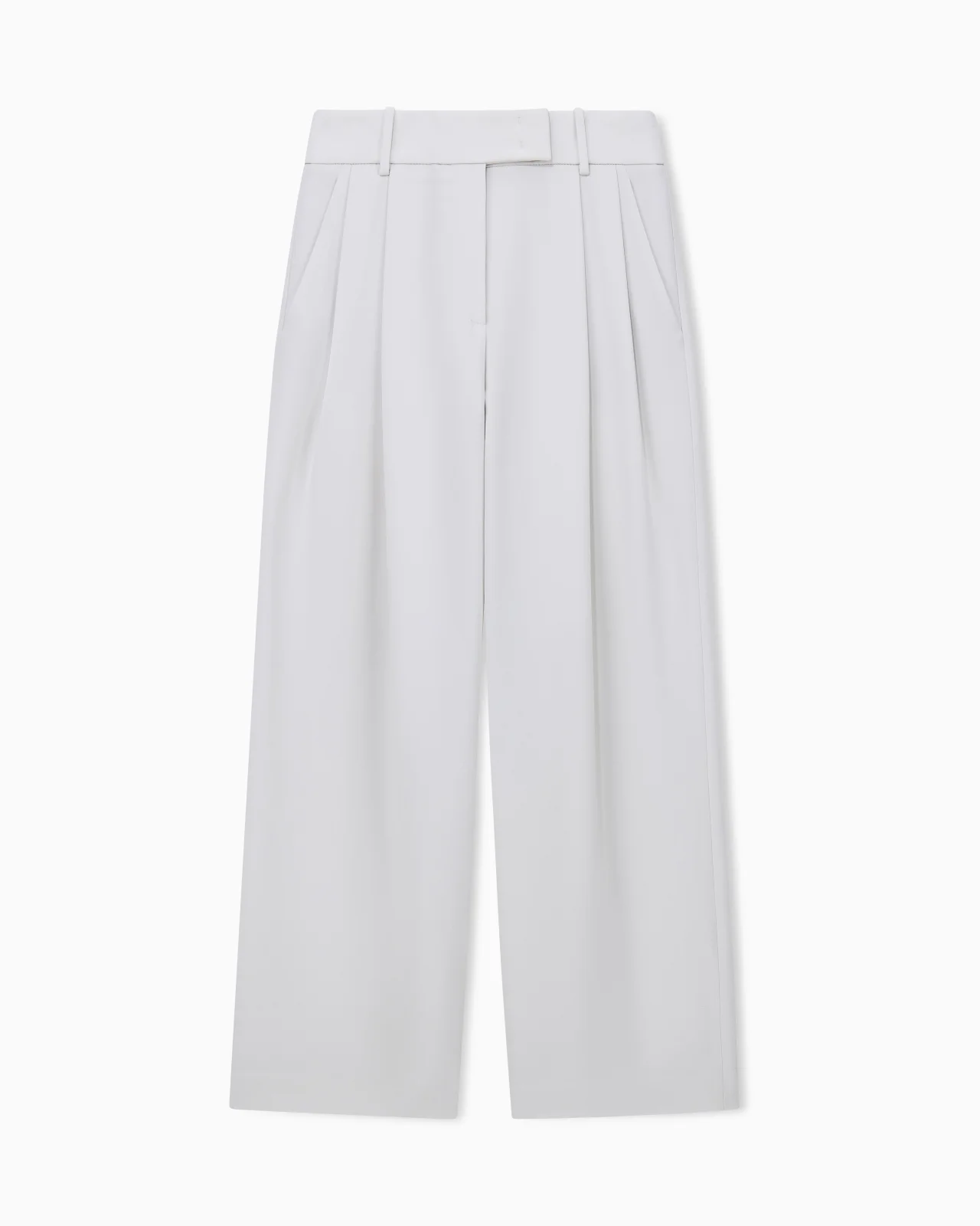 TROUSERS WIDE-LEG WITH DOUBLE PLEATS IN SILK CREPE CADY - 1