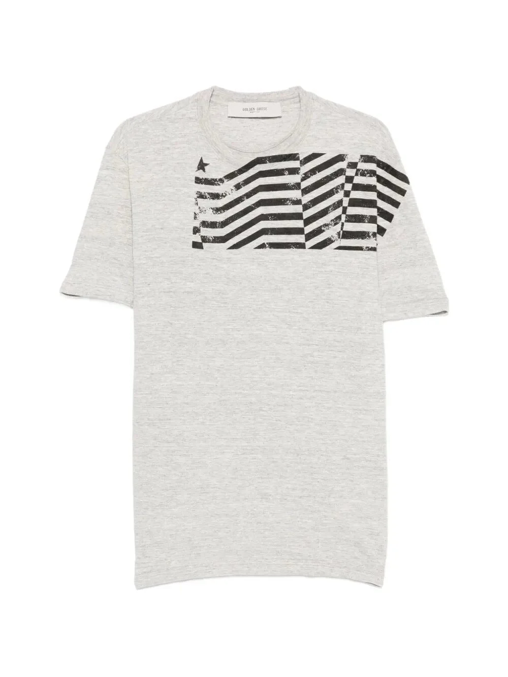 Golden Goose Men `Journey` Regular T-Shirt With Flag Print - 1