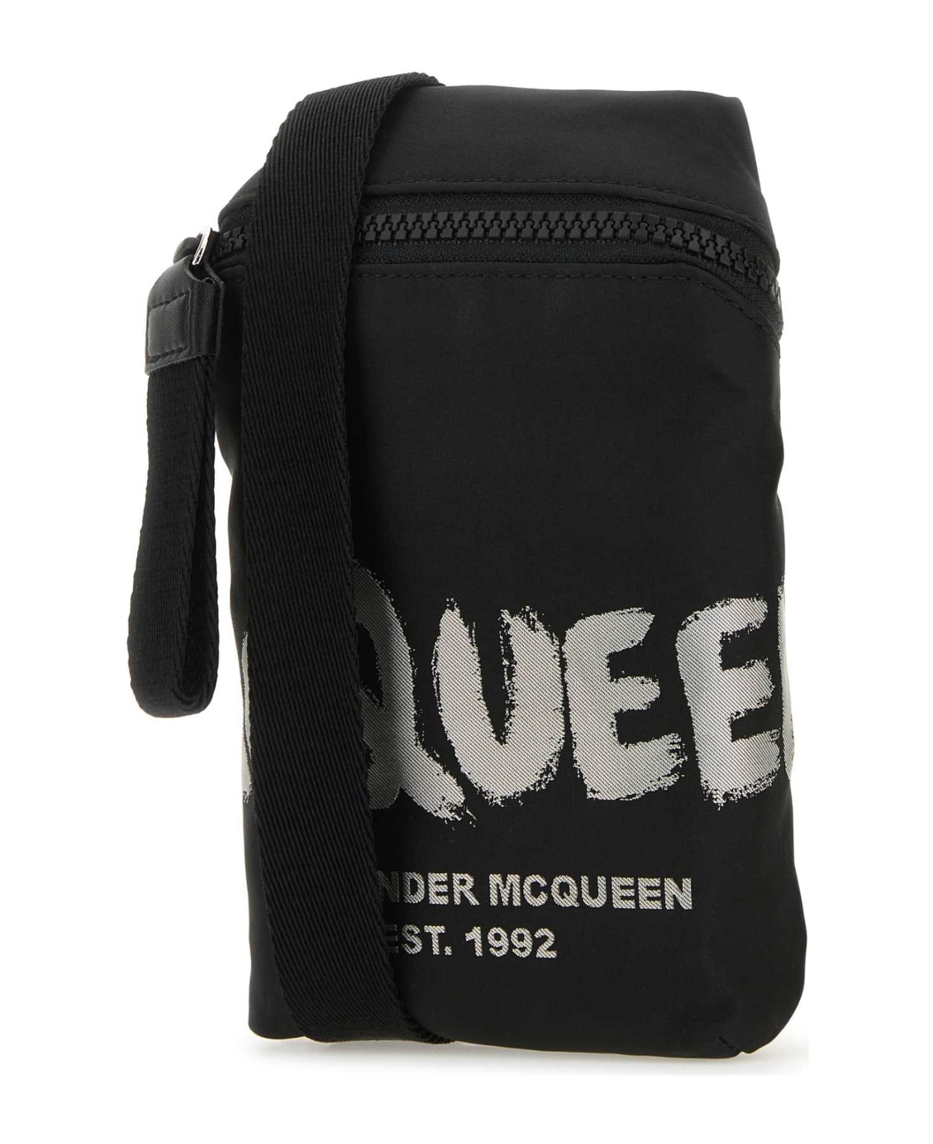 Black Fabric Mcqueen Graffiti Crossbody Bag - 2