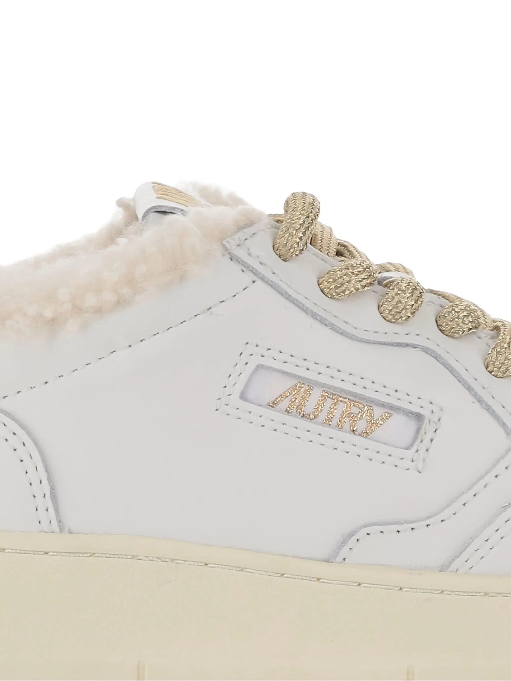 Autry Medalist Shearling-trimmed Leather Sneakers - 2