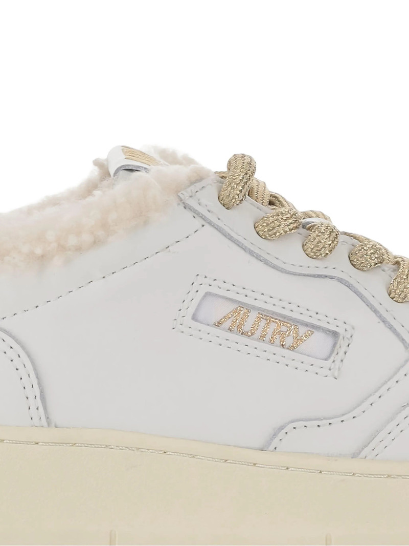 AUTRY Autry Medalist Shearling-trimmed Leather Sneakers outlook