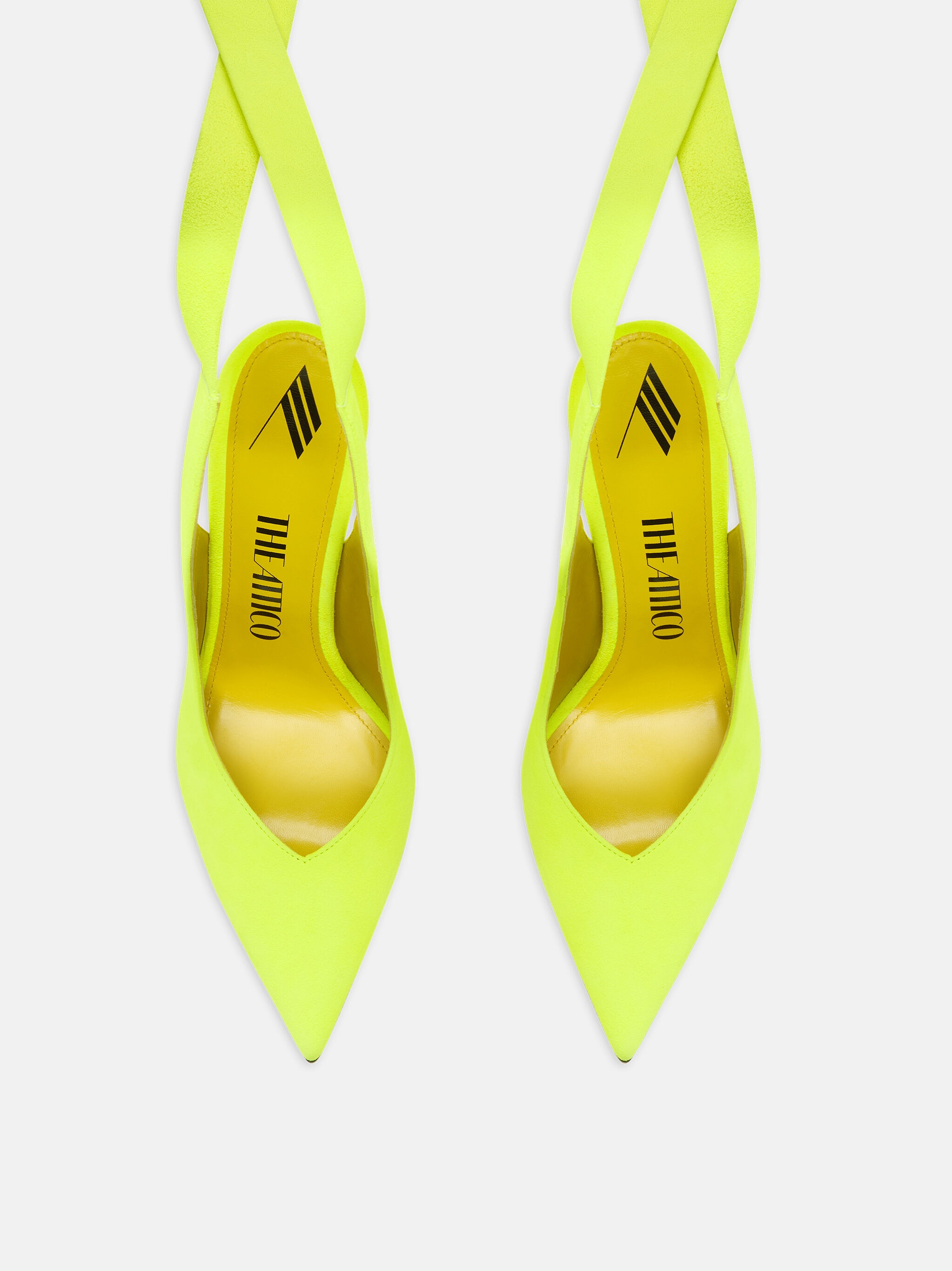 ''VENUS'' RIBBON FLUO YELLOW SLINGBACK - 3