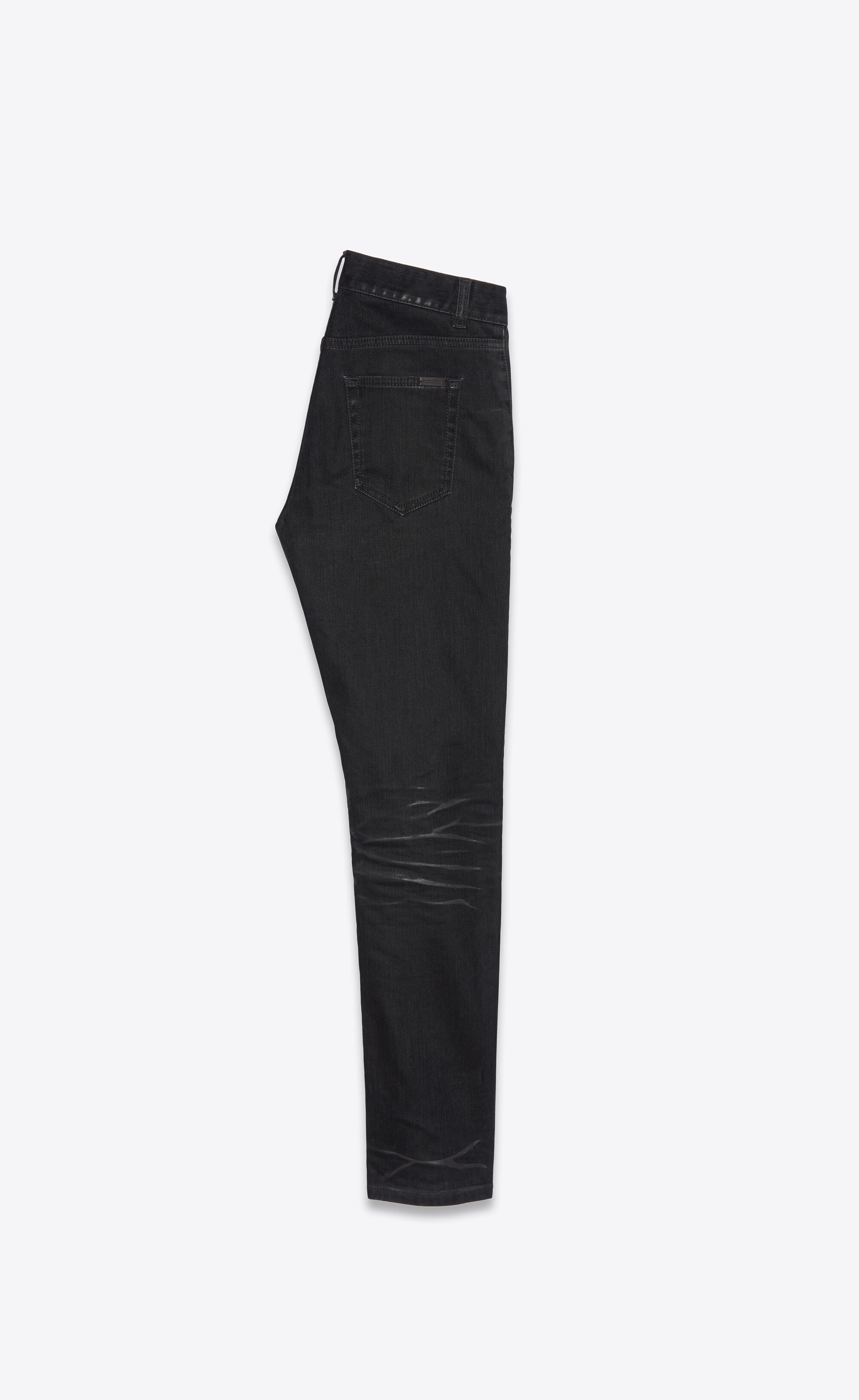 skinny jeans in lightly coated black stretch denim - 2