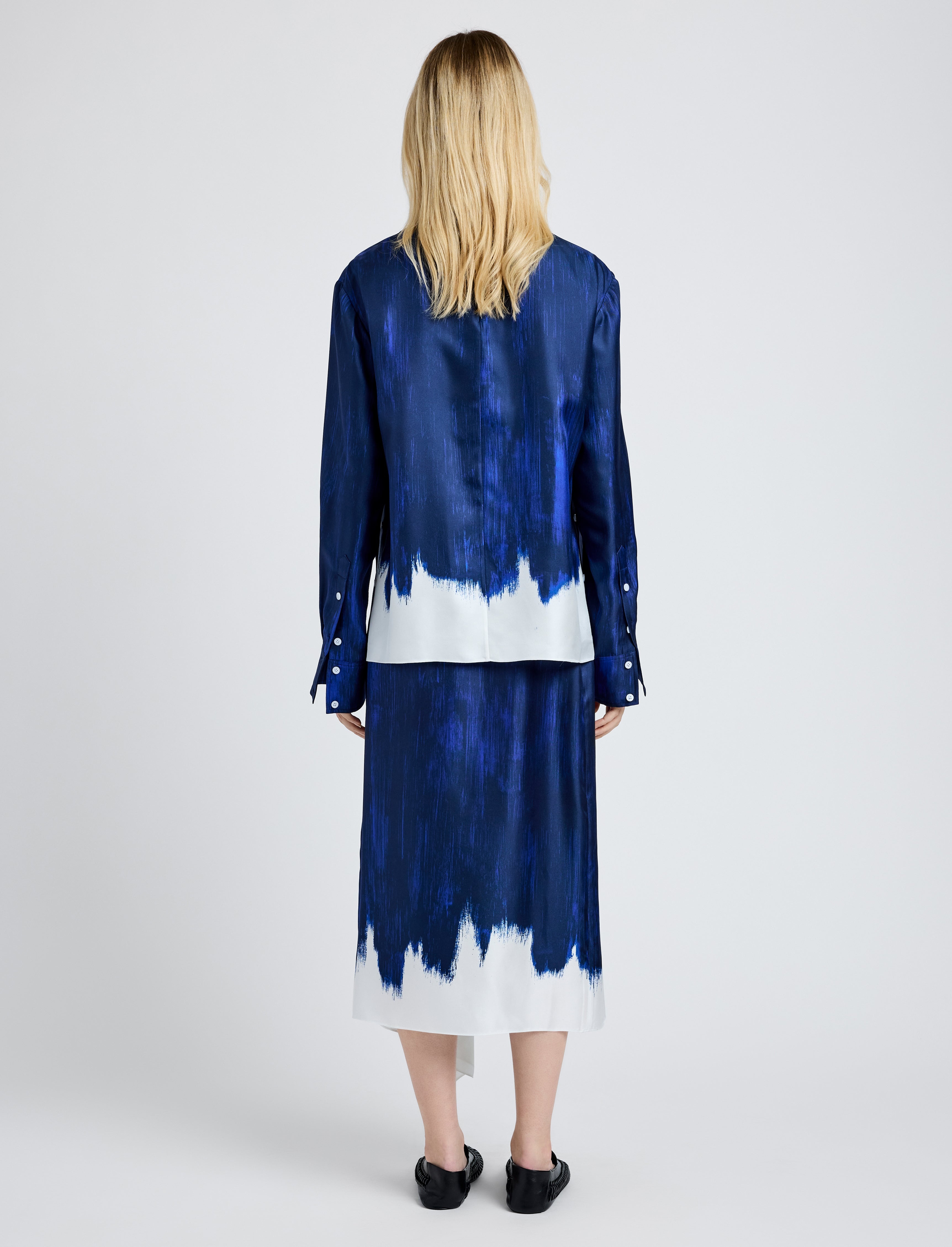 Amery Skirt in Double Printed Silk Twill - 4