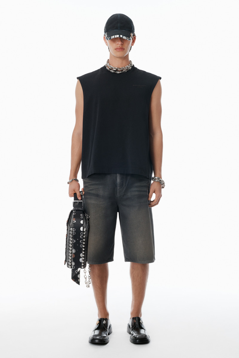 Alexander Wang Black Vintage Fade-Effect Muscle Tank outlook