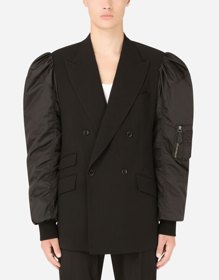 Deconstructed Sicilia-fit jacket with nylon sleeves - 1