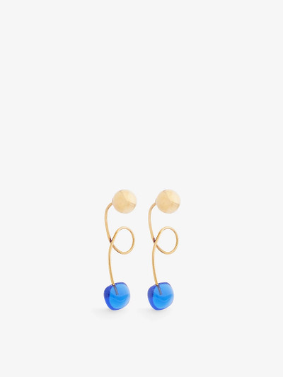 Dries Van Noten Abstract-charm brass and glass drop earrings outlook